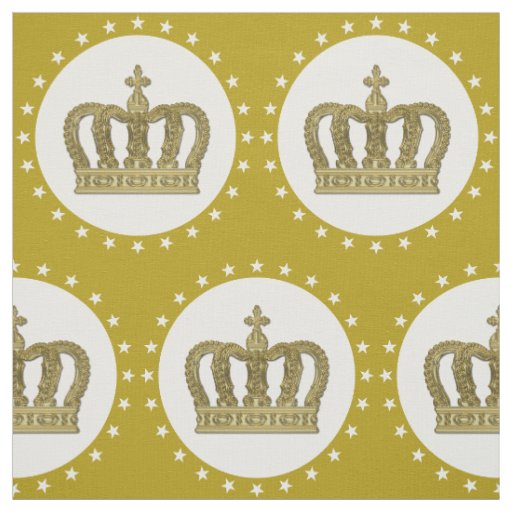 Golden Royal Crown II & Stars + your back & ideas Fabric