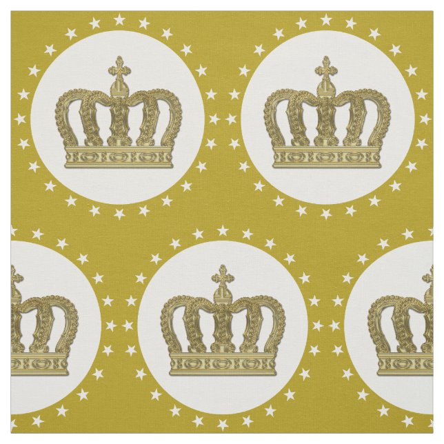 Golden Royal Crown II & Stars + your back & ideas Fabric (Swatch)