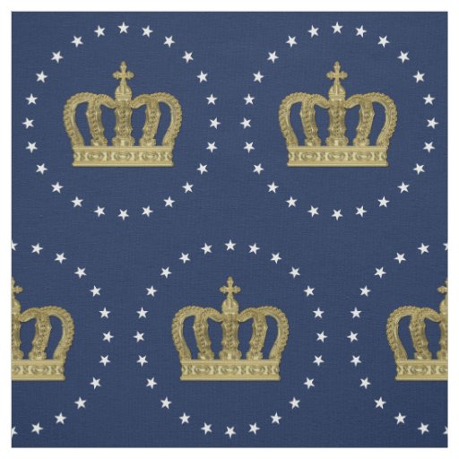 Golden Royal Crown II & Stars + your back & ideas Fabric