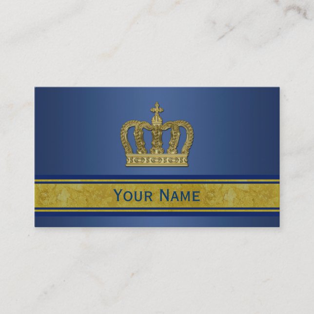 Golden Royal Crown II + your backgr. & ideas Business Card (Front)