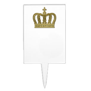 Golden Royal Crown II + your backgr. & ideas Cake Topper