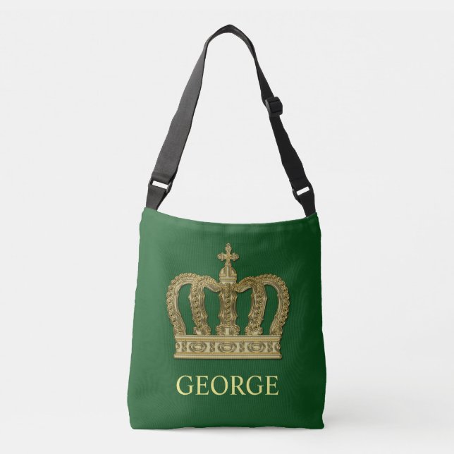 Golden Royal Crown II + your backgr. & ideas Crossbody Bag (Front)