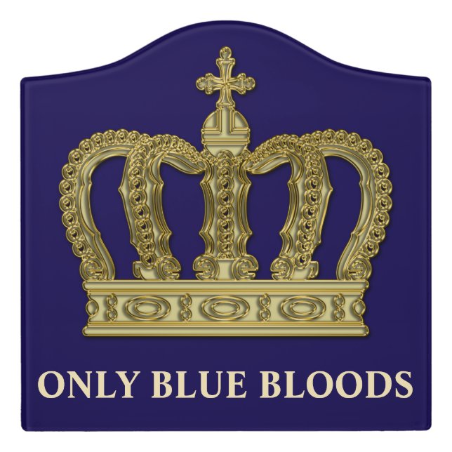 Golden Royal Crown II + your backgr. & ideas Door Sign (Large Crest Front)