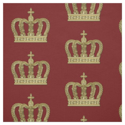 Golden Royal Crown II + your backgr. & ideas Fabric