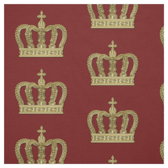 Golden Royal Crown II + your backgr. & ideas Fabric (Swatch)