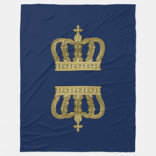 Golden Royal Crown II + your backgr. & ideas Fleece Blanket