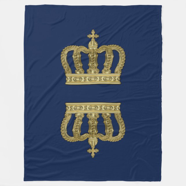 Golden Royal Crown II + your backgr. & ideas Fleece Blanket (Front)
