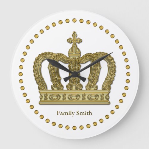 Golden Royal Crown II  your backgr  ideas Large Clock