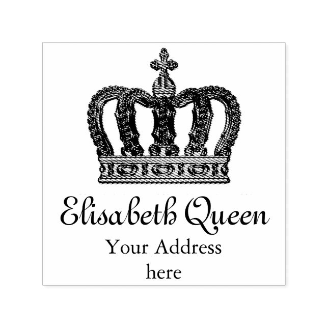Golden Royal Crown II + your backgr. & ideas Self-inking Stamp (Design)