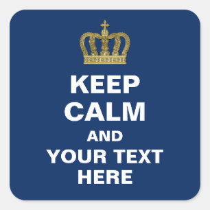 Golden Royal Crown II + your backgr. & ideas Square Sticker