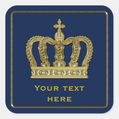 Golden Royal Crown II  your backgr  ideas Square Sticker