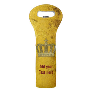 Golden Royal Crown II + your backgr. & ideas Wine Bag