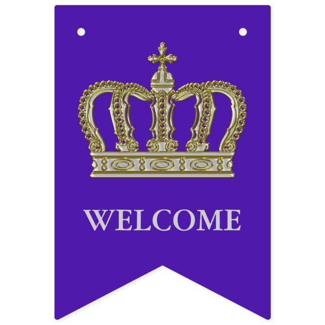 Golden Royal Crown III + your backgr. & ideas Bunting Flags (First Flag)