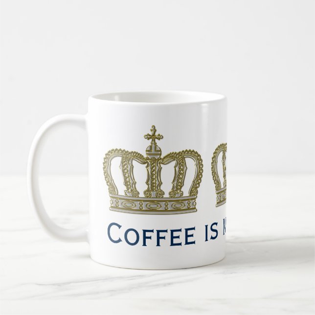 Golden Royal Crown III + your backgr. & ideas Coffee Mug (Left)