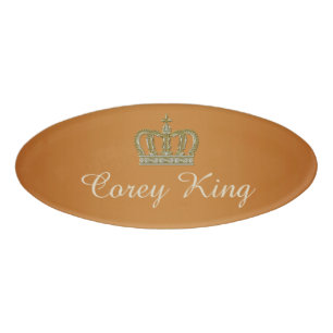Golden Royal Crown III + your backgr. & ideas Name Tag