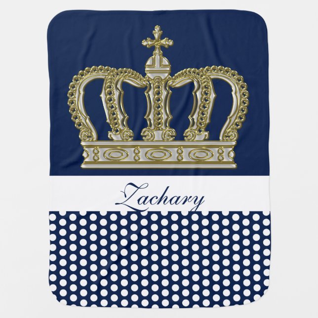 Golden Royal Crown III + your backgr. & ideas Receiving Blanket (Front)