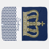 Golden Royal Crown III + your backgr. & ideas Receiving Blanket (Back Horizontal)