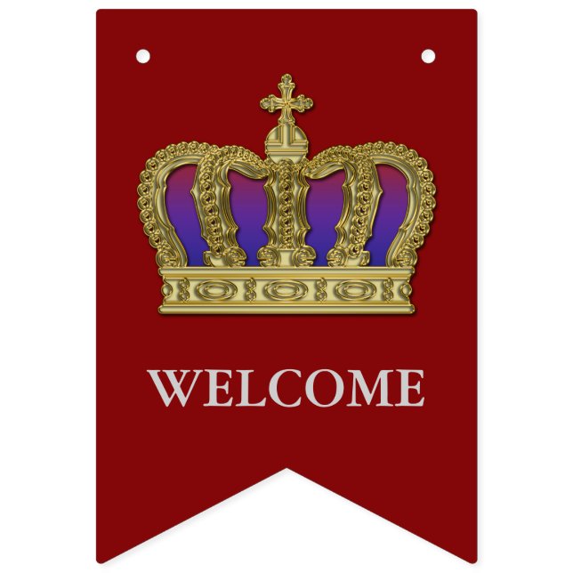 Golden Royal Crown IV + your backgr. & ideas Bunting Flags (First Flag)