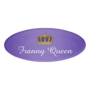 Golden Royal Crown IV + your backgr. & ideas Name Tag