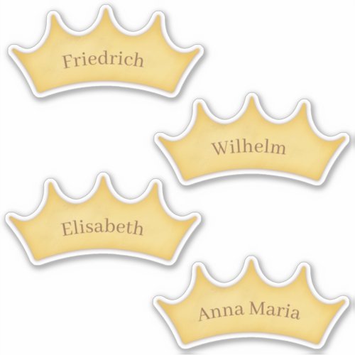 Golden Royal Crown School  Home Custom Name Sticker