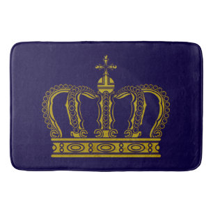 Golden Royal Crown + your backgr. & ideas Bathroom Mat