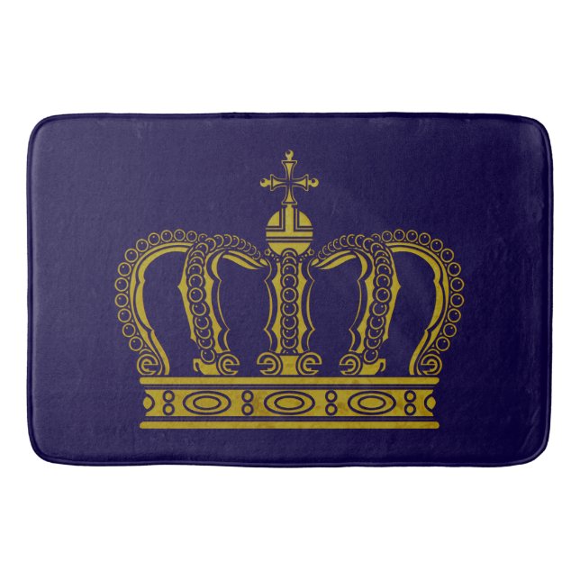 Golden Royal Crown + your backgr. & ideas Bathroom Mat (Front)