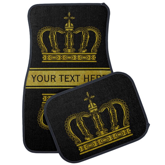 Golden Royal Crown + your backgr. & ideas Car Floor Mat (Set)