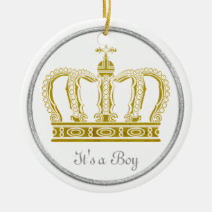 Golden Royal Crown + your backgr. & ideas Ceramic Ornament