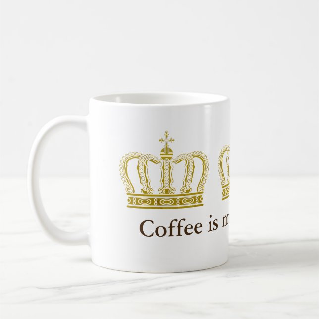 Golden Royal Crown + your backgr. & ideas Coffee Mug (Left)
