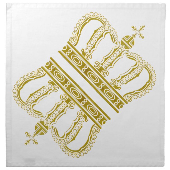 Golden Royal Crown + your backgr. & ideas Napkin (Front)
