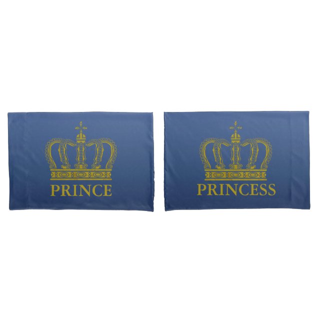 Golden Royal Crown + your backgr. & ideas Pillow Case (Front-Set)