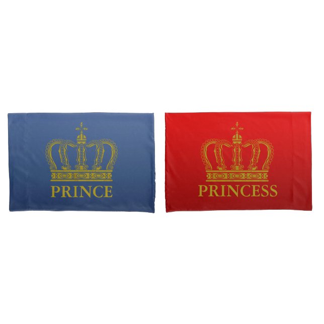 Golden Royal Crown + your backgr. & ideas Pillow Case (Front-Set)