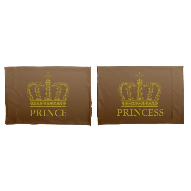 Golden Royal Crown + your backgr. & ideas Pillowcase (Front-Set)