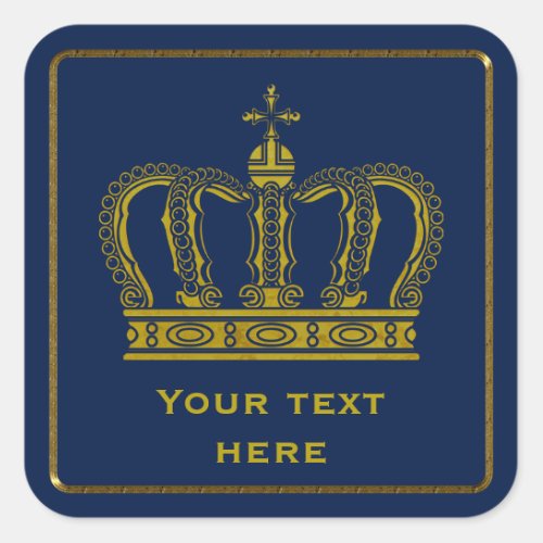 Golden Royal Crown  your backgr  ideas Square Sticker