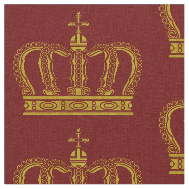 Golden Royal Crown + your background & ideas Fabric (Close Up)