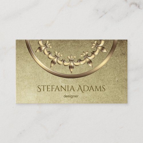 Golden Royal Fleur_de_Lis element Business Card