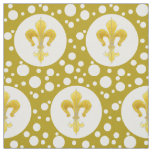Golden Royal Lily &amp; Dots + your backgr. &amp; ideas Fabric