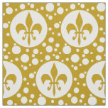 Golden Royal Lily &amp; Dots + your backgr. &amp; ideas Fabric