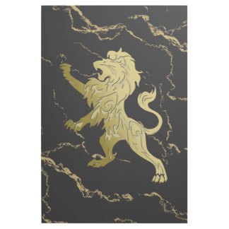 Golden Royal Lion Black Marble Gallery Wrap