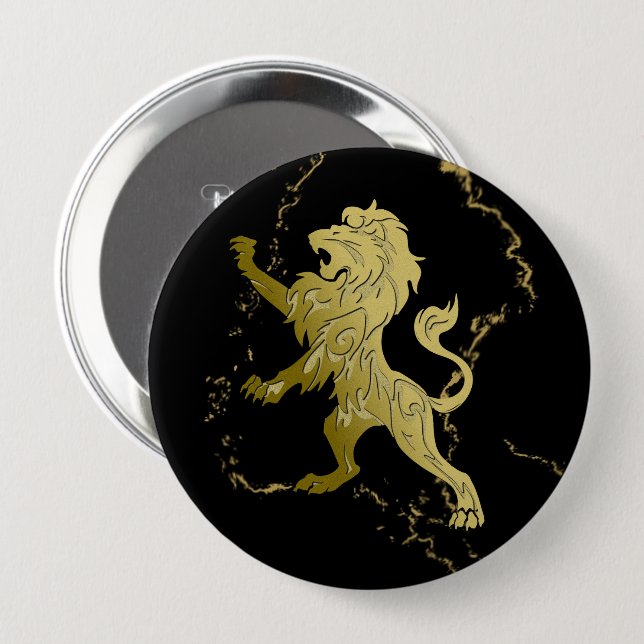 Golden Royal Lion Button (Front & Back)