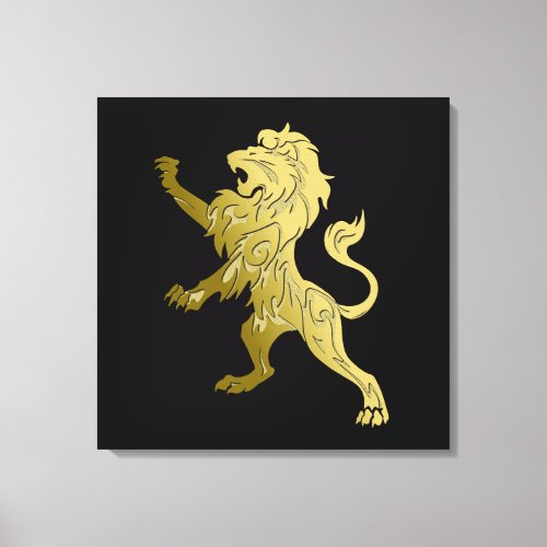 Golden Royal Lion  Canvas Print
