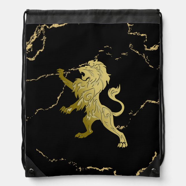 Golden Royal Lion Drawstring Bag (Front)