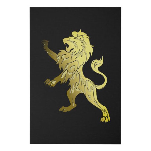 Golden Royal Lion  Faux Canvas Print