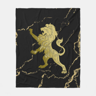 Golden Royal Lion Fleece Blanket