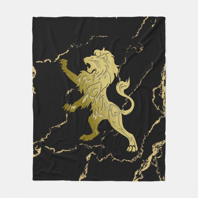 Golden Royal Lion Fleece Blanket (Front)