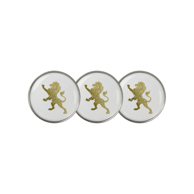 Golden Royal Lion Golf Ball Marker (3 Up)