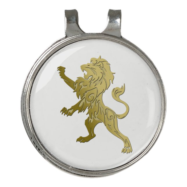 Golden Royal Lion Golf Hat Clip (Front)
