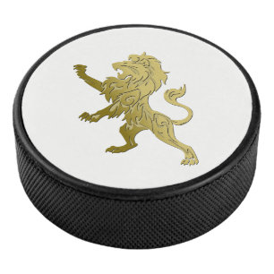 Golden Royal Lion Hockey Puck