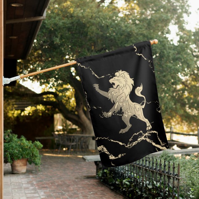 Golden Royal Lion House Flag (In SItu)