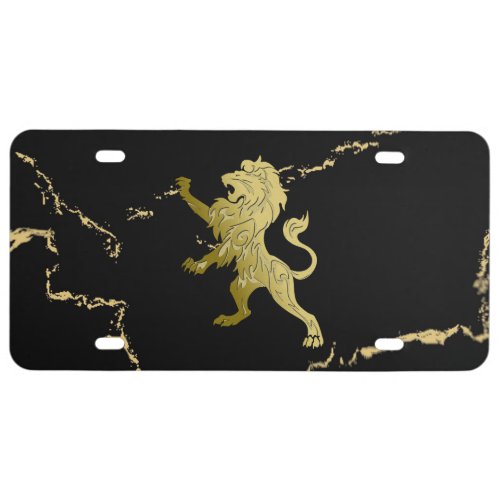 Golden Royal Lion License Plate